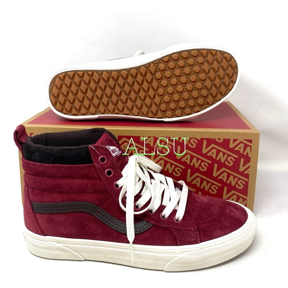 VANS SK8-HI MTE Suede Burgundy Red High Top Hiking Shoes Boots Women VN0A4BV7XKL - Picture 3 of 11